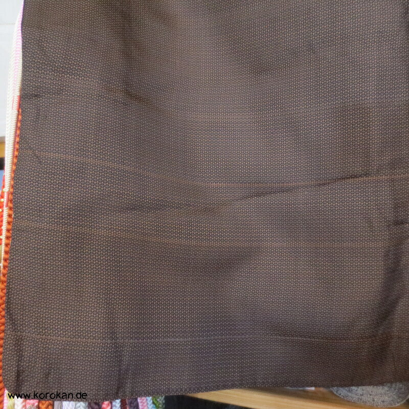 brauner Kikko Kasuri Seide Komon Kimono