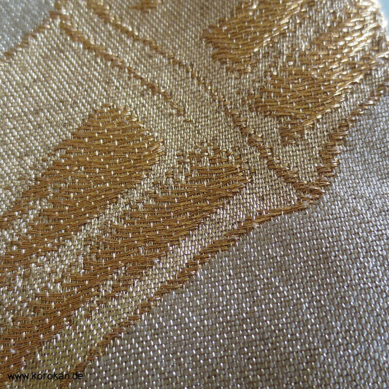 Fukuro Obi Seidenbrokat goldener Bambus