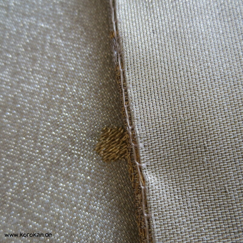 Fukuro Obi Seidenbrokat goldener Bambus