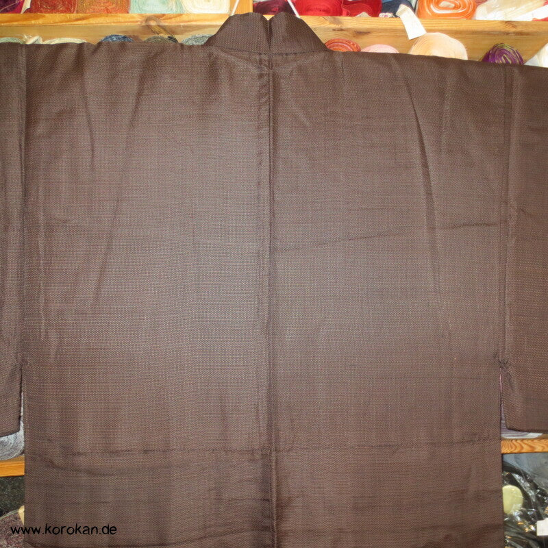 brauner Kikko Kasuri Seide Komon Kimono