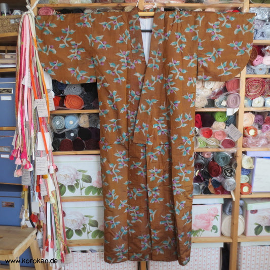 Antiker Blüten Meisen Kosode Ärmel Kimono