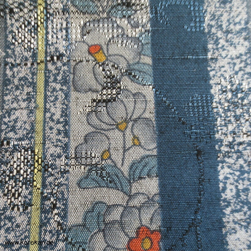 Blütenstreifen Wolle/ Synthetik Kimono Jacquard Stoffrolle