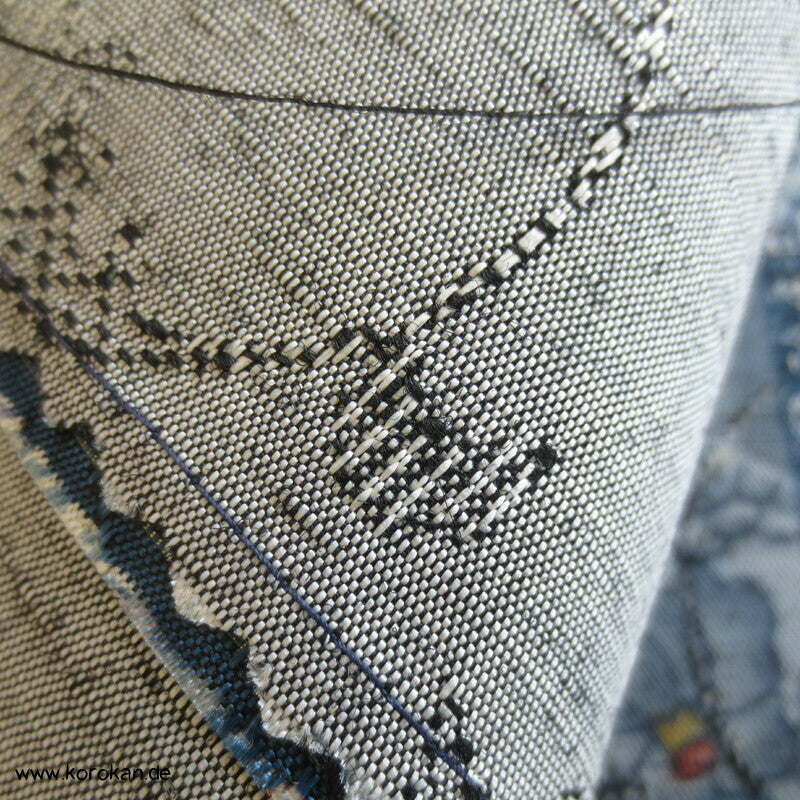 Blütenstreifen Wolle/ Synthetik Kimono Jacquard Stoffrolle