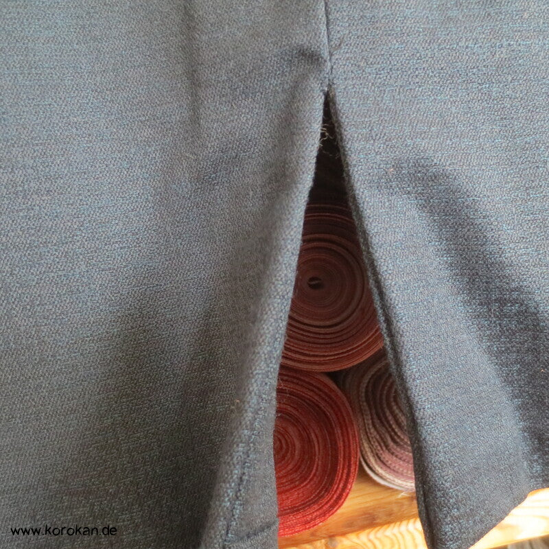 blauer Wolle / Seide  Hitoe Kimono