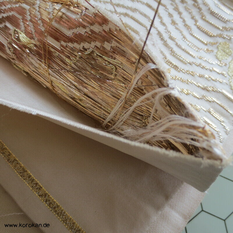 Araihari Fukuro Obi Seidenbrokat Goldbrassen