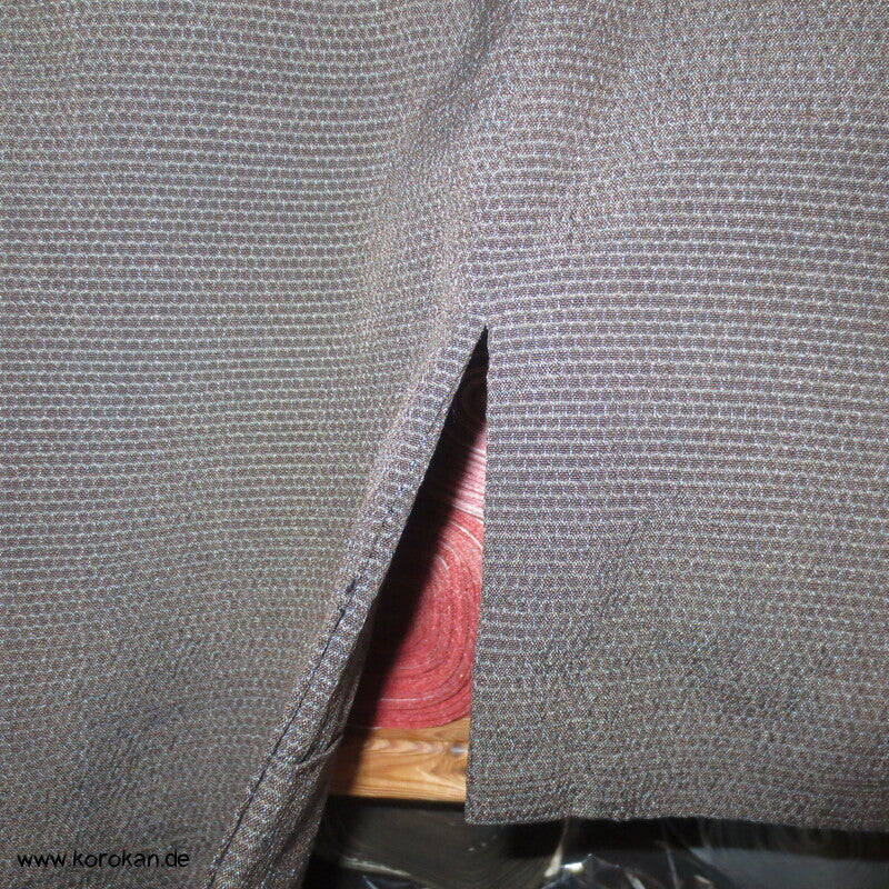 braun - blaugrauer Kikko Kasuri Seide Komon Kimono