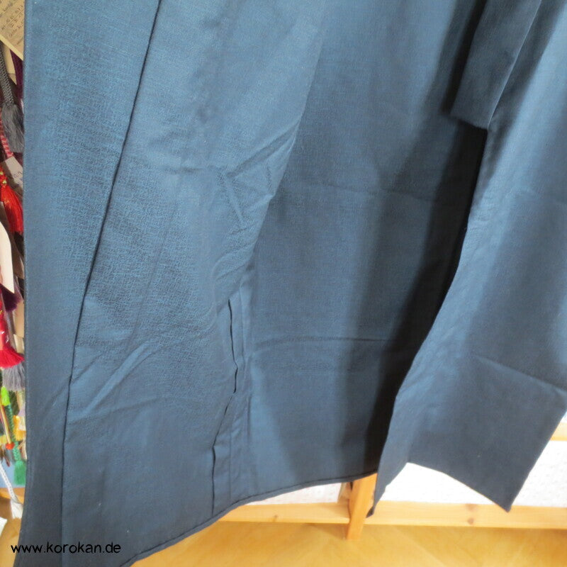 blauer Wolle / Seide  Hitoe Kimono