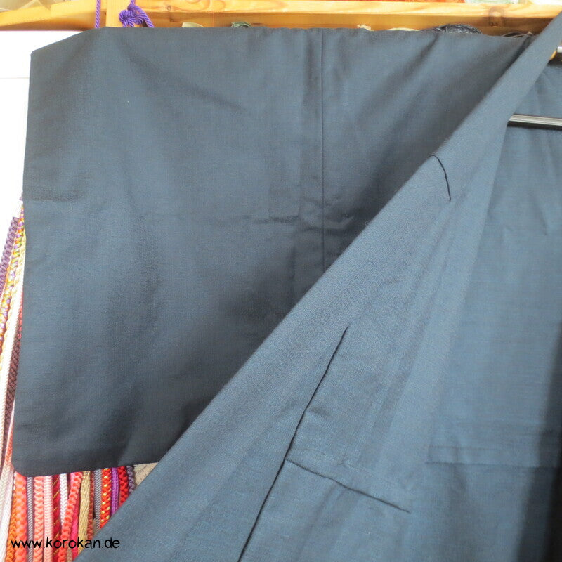blauer Wolle / Seide  Hitoe Kimono