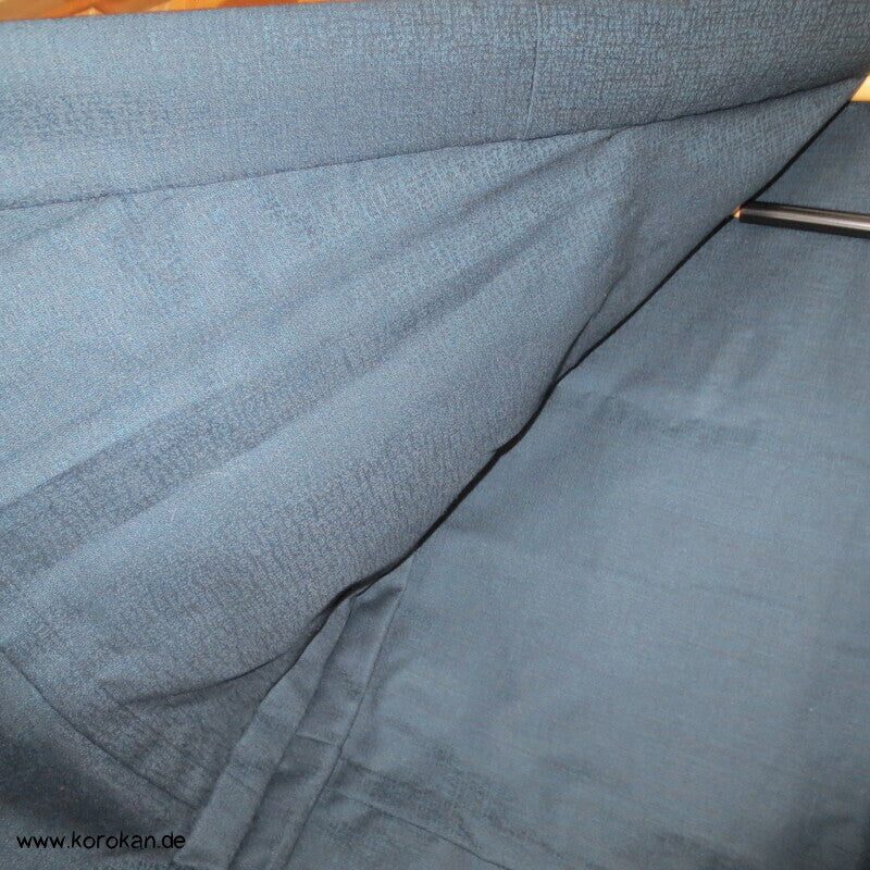 blauer Wolle / Seide  Hitoe Kimono