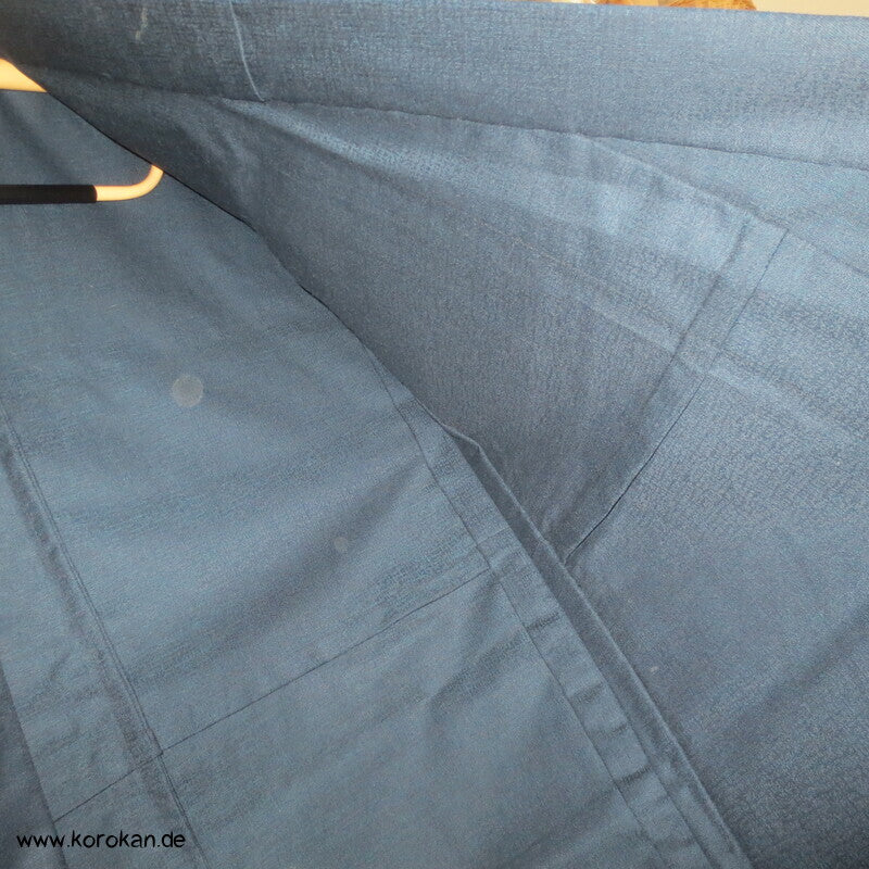 blauer Wolle / Seide  Hitoe Kimono
