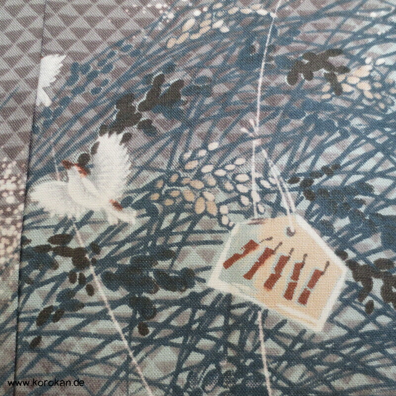 Reisgarben, Spatzen, Fischschuppenmuster Juban Unterkimono , Hausmantel