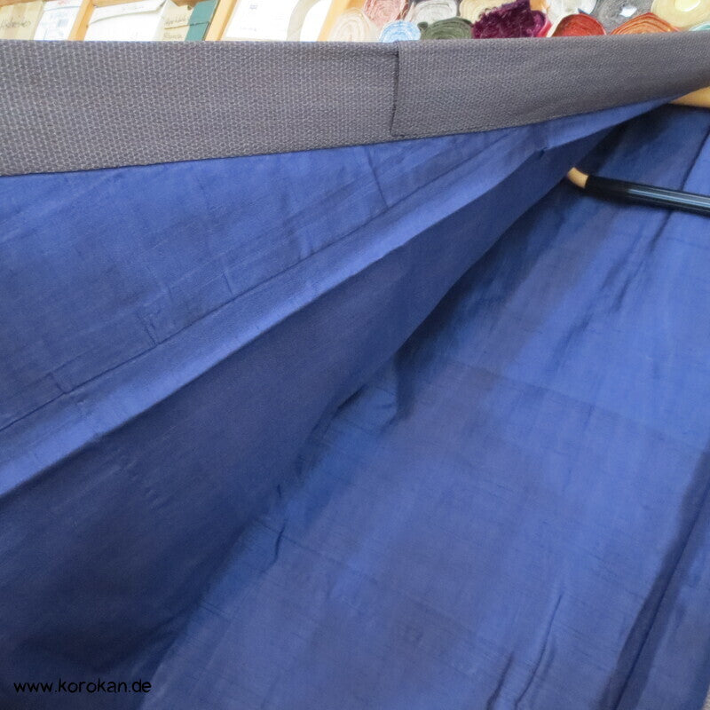 braun - blaugrauer Kikko Kasuri Seide Komon Kimono