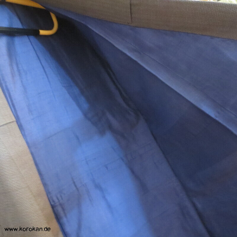 braun - blaugrauer Kikko Kasuri Seide Komon Kimono