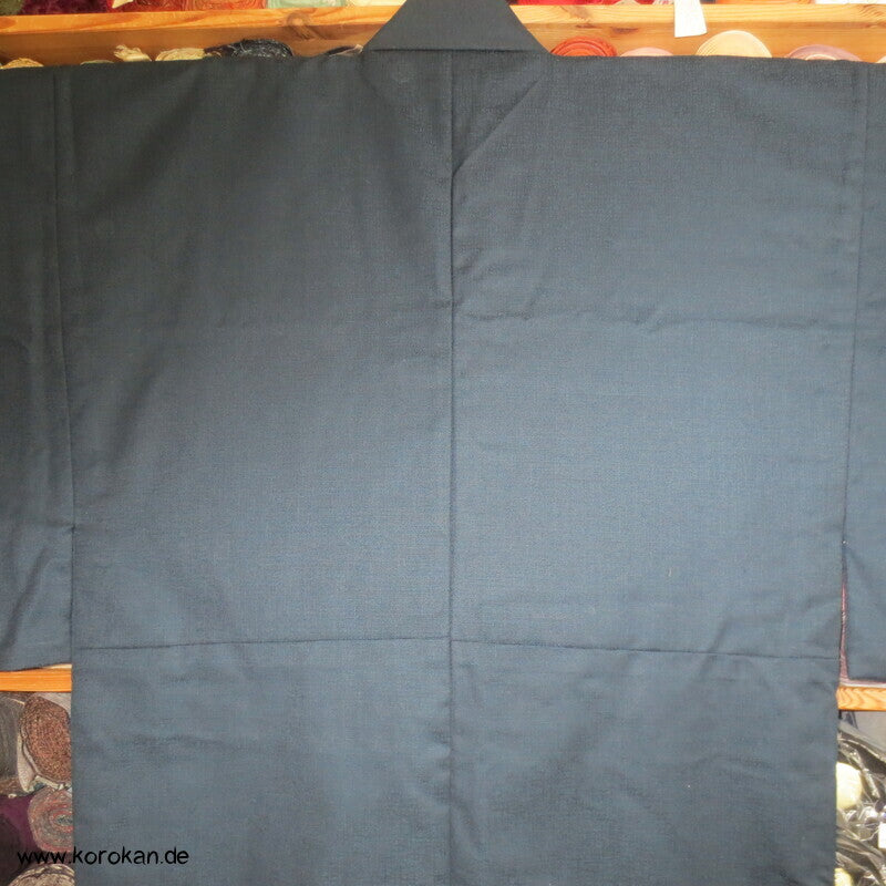 blauer Wolle / Seide  Hitoe Kimono