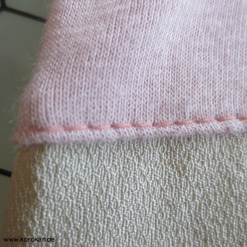 rosa Jersey, Seidencrepe Ärmelblenden und Saum, Vintage kurzarm T Shirt