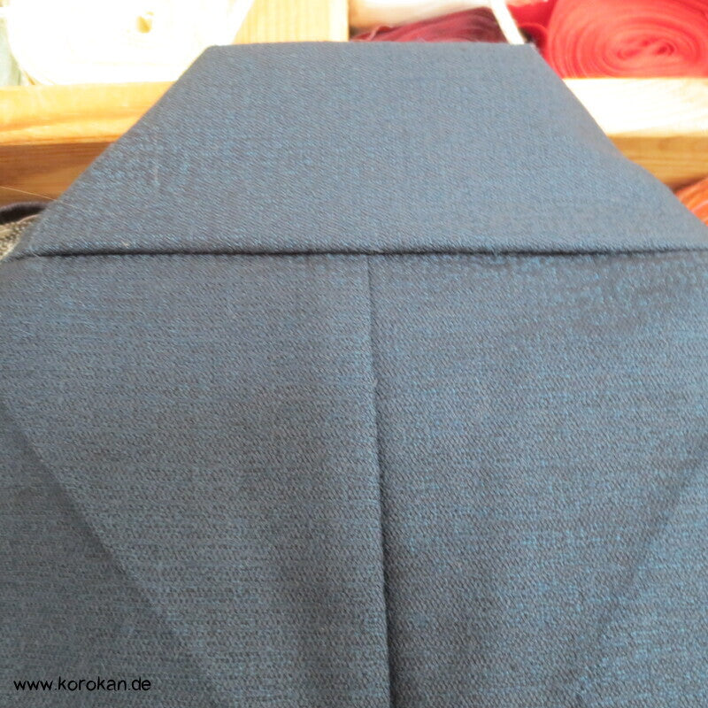 blauer Wolle / Seide  Hitoe Kimono
