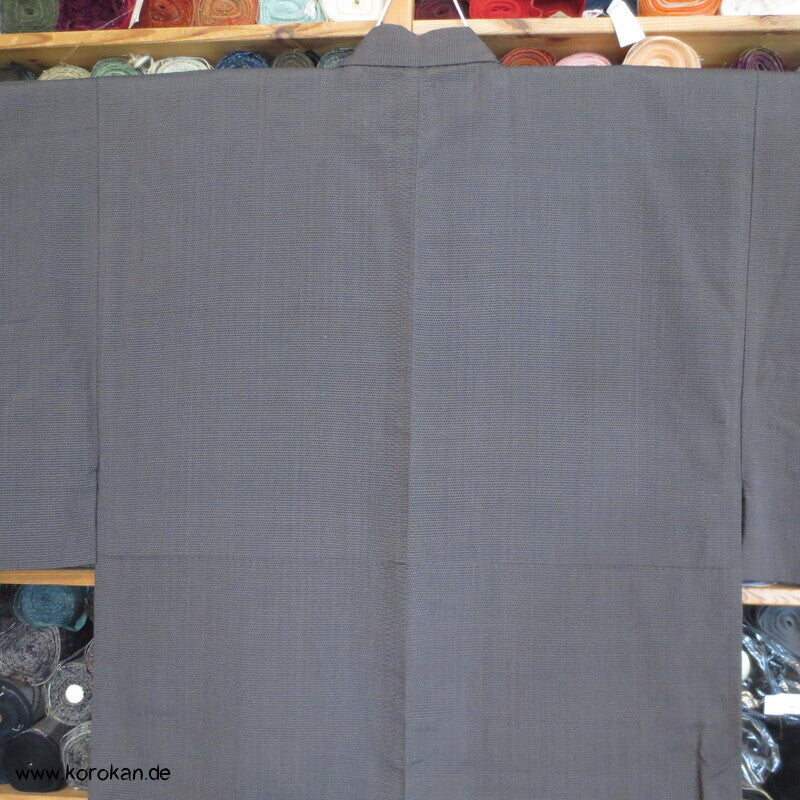 braun - blaugrauer Kikko Kasuri Seide Komon Kimono