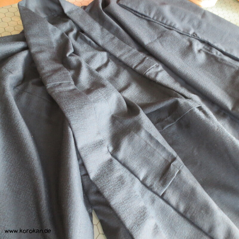 blauer Wolle / Seide  Hitoe Kimono