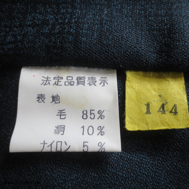 blauer Wolle / Seide  Hitoe Kimono