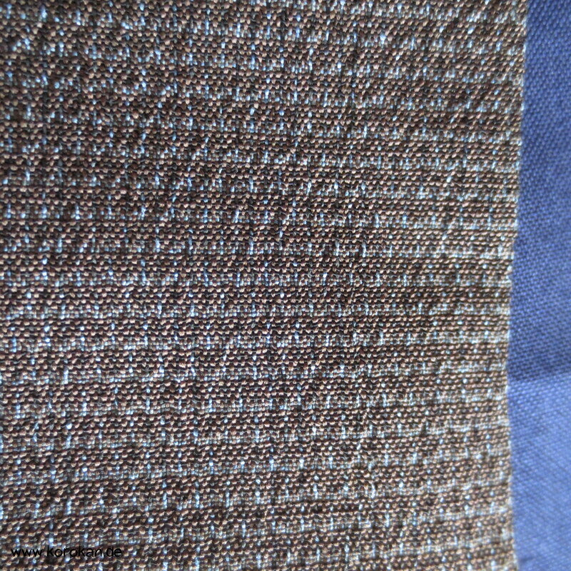 braun - blaugrauer Kikko Kasuri Seide Komon Kimono