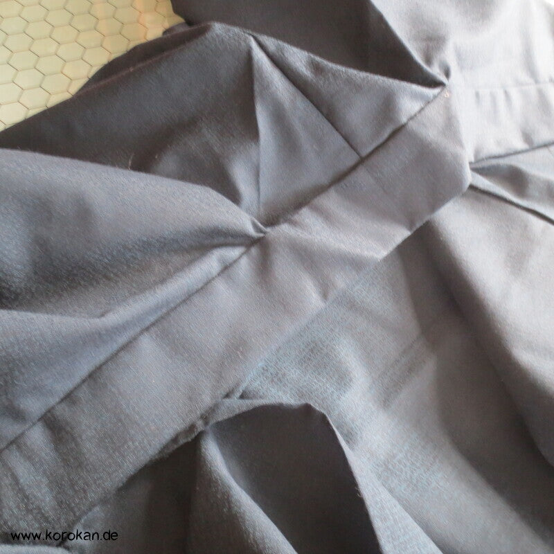 blauer Wolle / Seide  Hitoe Kimono