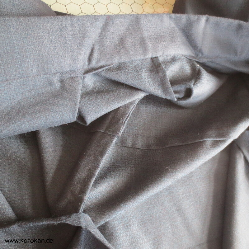 blauer Wolle / Seide  Hitoe Kimono