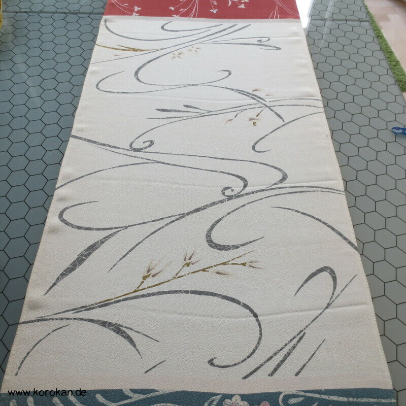 Panel Muster Seide für Kimono - Blumen, Blätter, abstrakt
