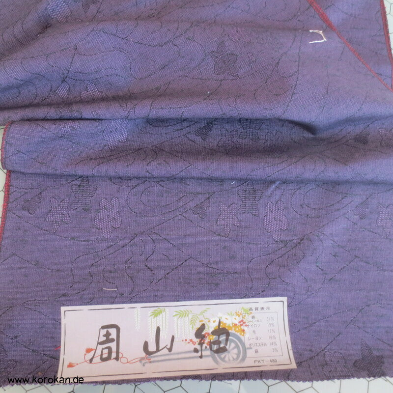Blüten, Blätter Mischgewebe Kimono Jacquard