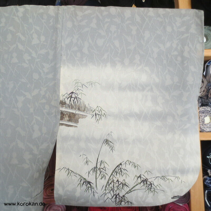 Bambuswäldchen vor Strohmatten Hitoe Homongi Kimono