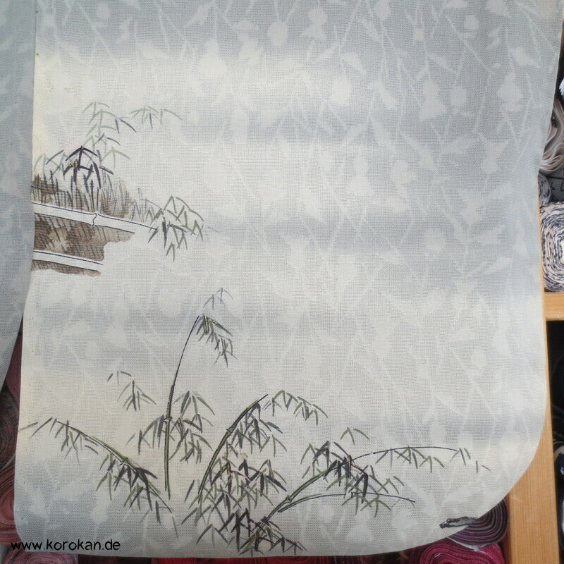 Bambuswäldchen vor Strohmatten Hitoe Homongi Kimono