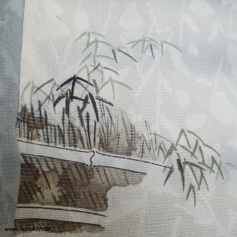 Bambuswäldchen vor Strohmatten Hitoe Homongi Kimono