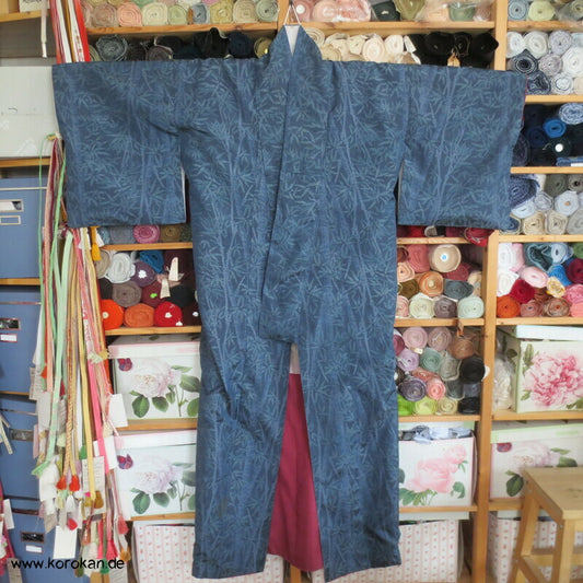 Bambus Kasuri Tsumugi Seiden Kimono