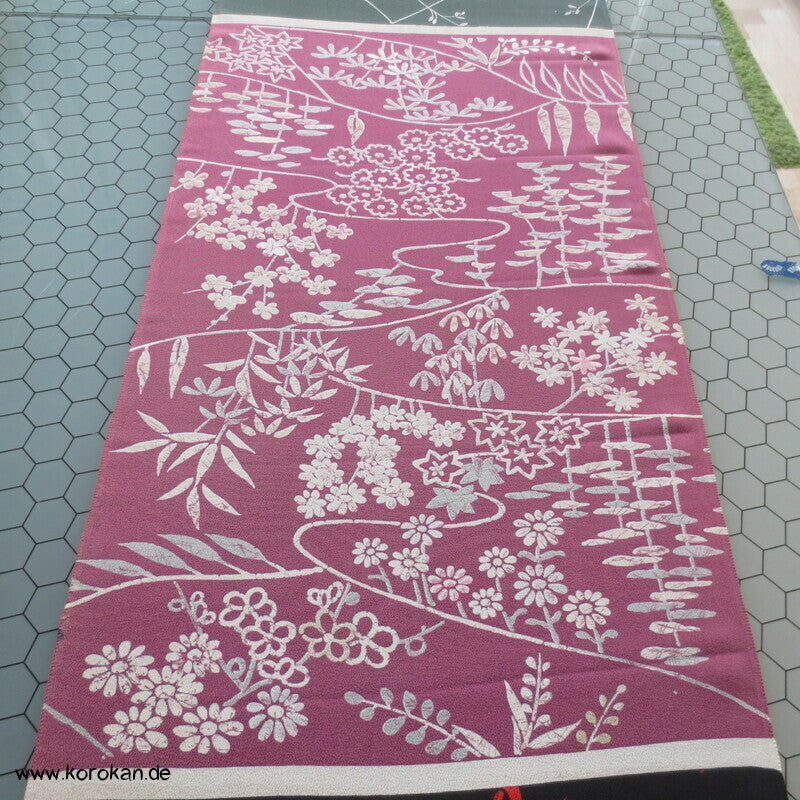 Panel Muster Seide für Kimono - Blumen, Blätter, abstrakt
