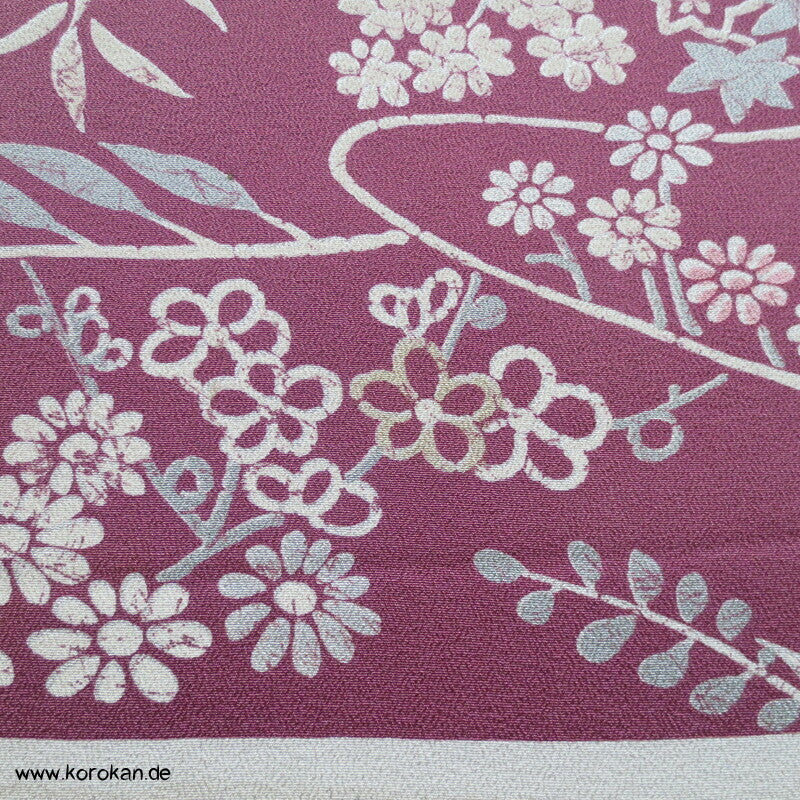 Panel Muster Seide für Kimono - Blumen, Blätter, abstrakt