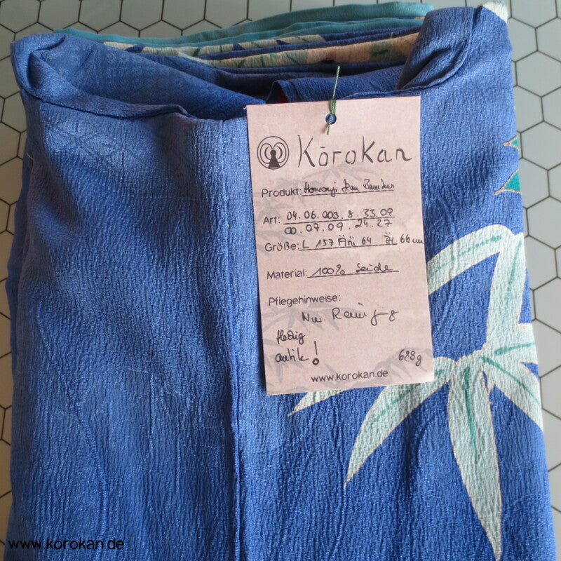 antiker Rinzu Seiden Damast Homongi Kimono, teilbestickt