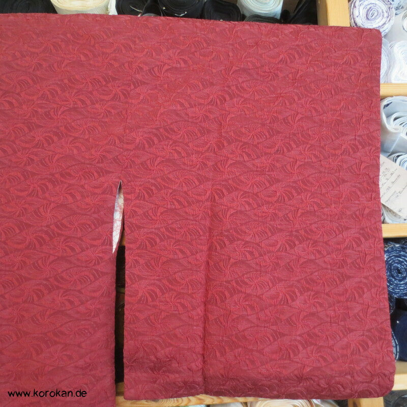 ziegelrote Matelassé Seiden Michiyuki  Kimono Jacke