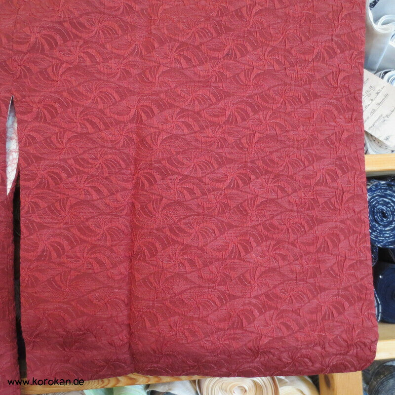 ziegelrote Matelassé Seiden Michiyuki  Kimono Jacke