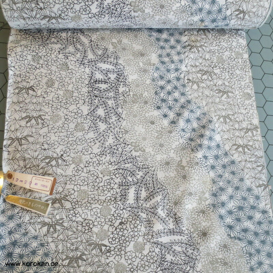 Blütenstreifen Rho Drehergewebe Seide Kimono Tanmono Stoffrolle