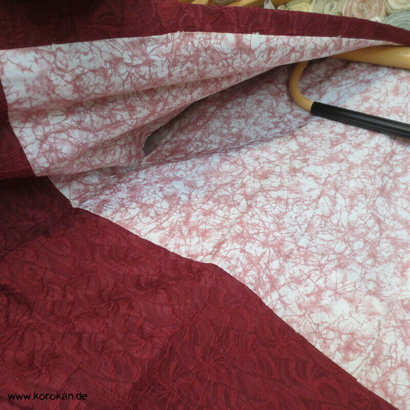 ziegelrote Matelassé Seiden Michiyuki  Kimono Jacke