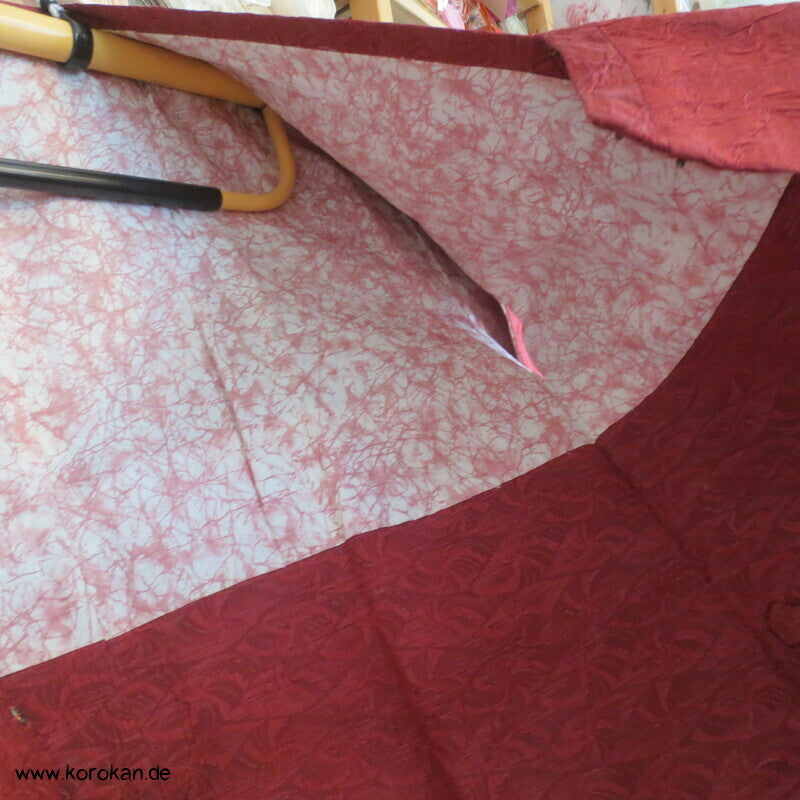 ziegelrote Matelassé Seiden Michiyuki  Kimono Jacke