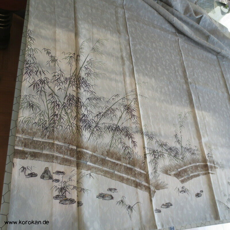 Bambuswäldchen vor Strohmatten Hitoe Homongi Kimono
