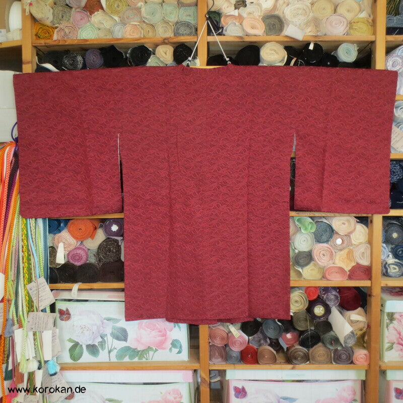 ziegelrote Matelassé Seiden Michiyuki  Kimono Jacke
