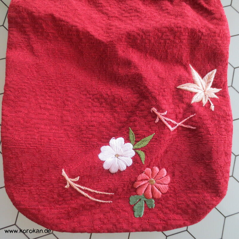 Kimono Kinchaku Zugbeutel bestickte Seide - japanische Tasche