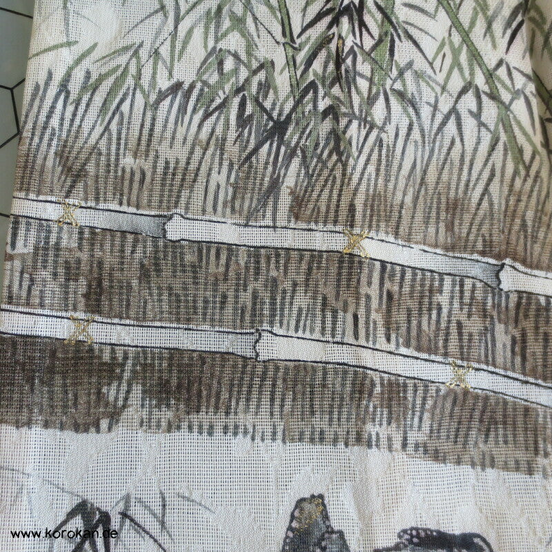 Bambuswäldchen vor Strohmatten Hitoe Homongi Kimono