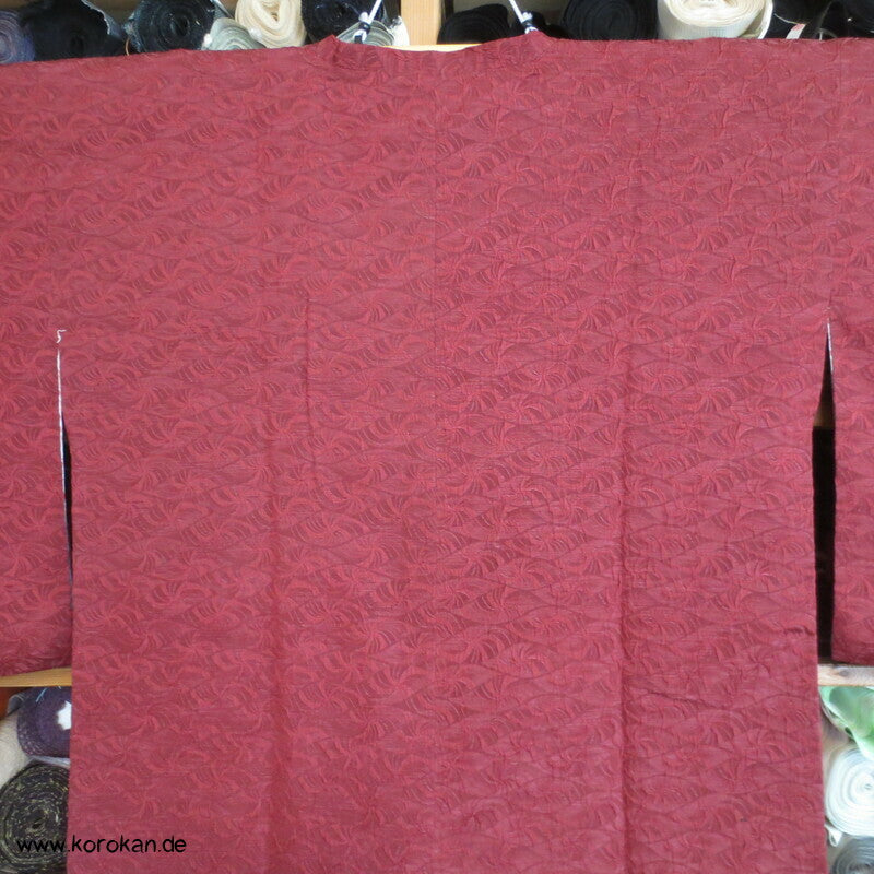 ziegelrote Matelassé Seiden Michiyuki  Kimono Jacke