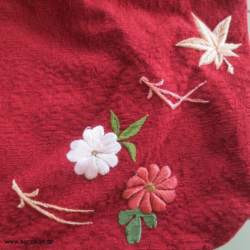 Kimono Kinchaku Zugbeutel bestickte Seide - japanische Tasche