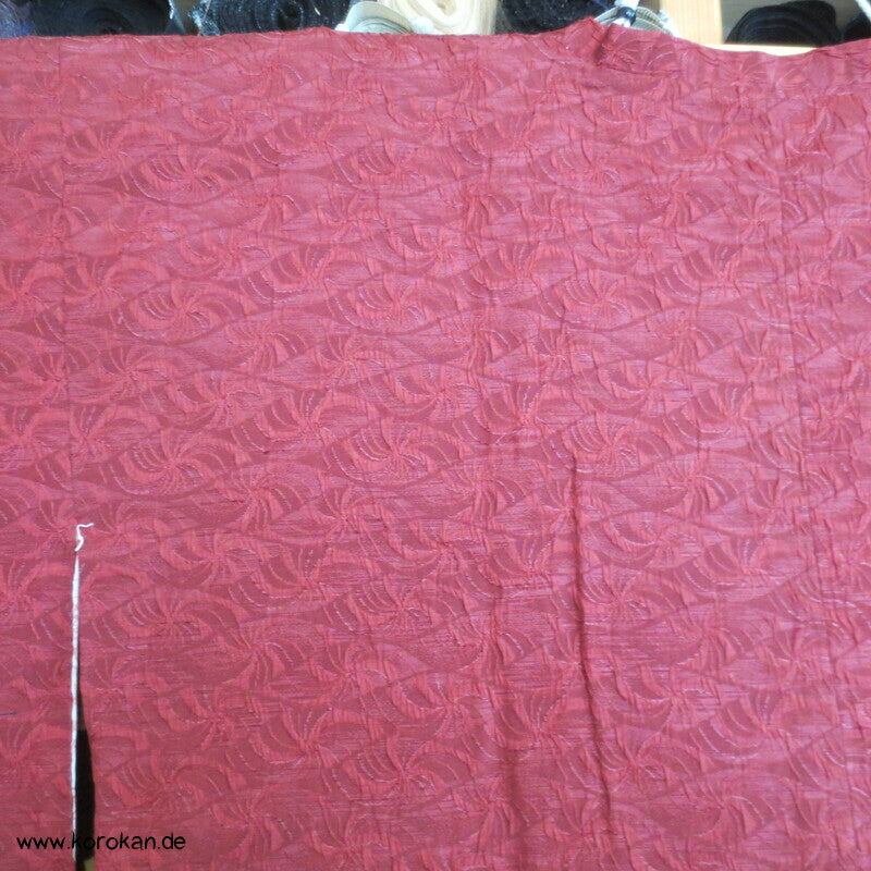 ziegelrote Matelassé Seiden Michiyuki  Kimono Jacke