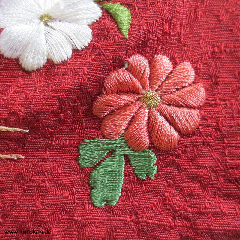 Kimono Kinchaku Zugbeutel bestickte Seide - japanische Tasche
