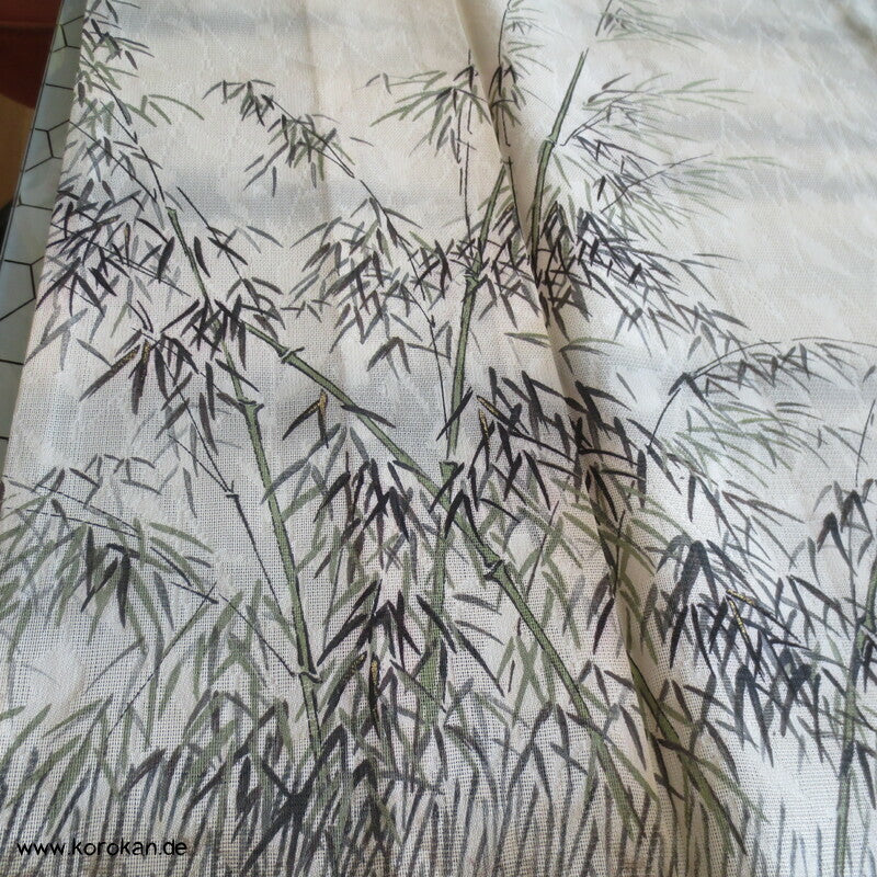 Bambuswäldchen vor Strohmatten Hitoe Homongi Kimono