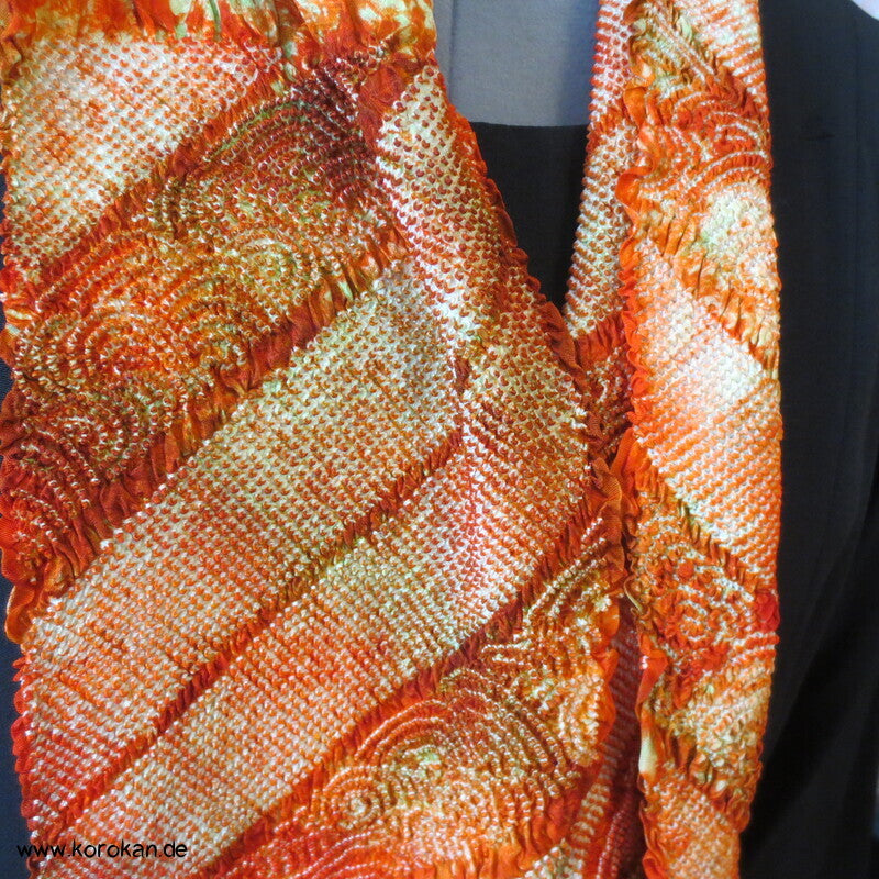 Shibori Segaiha Batik Seidendamast Obiage